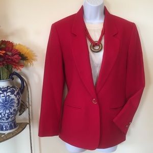 Red Wool Crepe Blazer